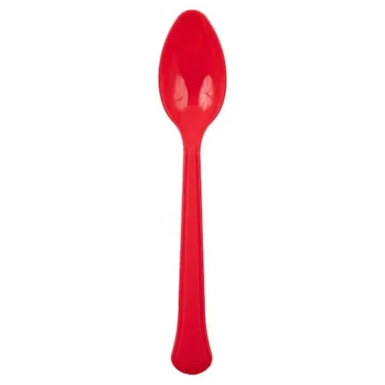 JAM Paper Premium Disposable Plastic Spoons, 48ct. Red {3}