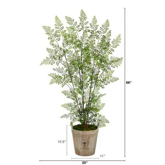 5.5ft. Ruffle Fern Artificial Tree in Farmhouse Planter {3}