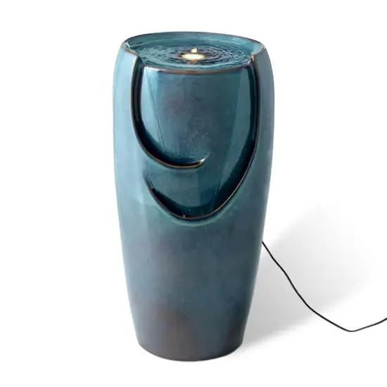 Glitzhome&reg; 29" Ceramic Pot Fountain Turquoise {1}