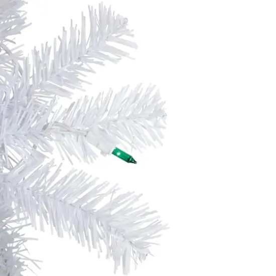 6.5ft. Pre-Lit Woodbury White Pine Artificial Christmas Tree, Green Lights {3}
