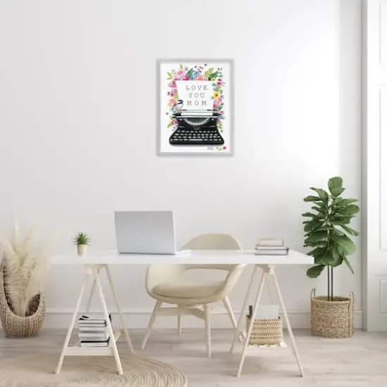 Stupell Industries Love You Mom Typewriter Framed Giclee Art Gray {3}