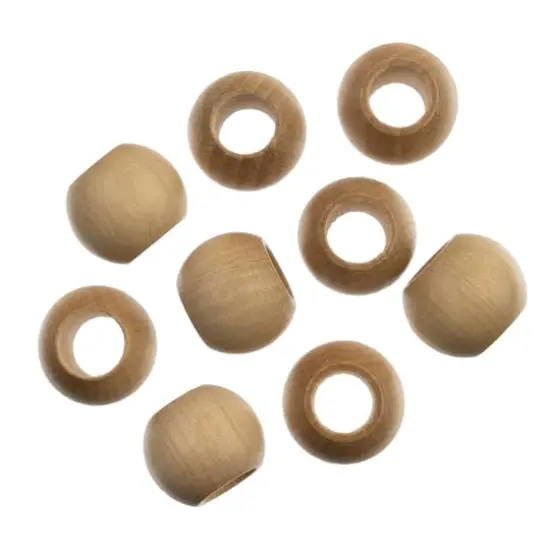 20mm Cream Round Wood Beads, 9ct. by Loops & Threads&reg; {1}