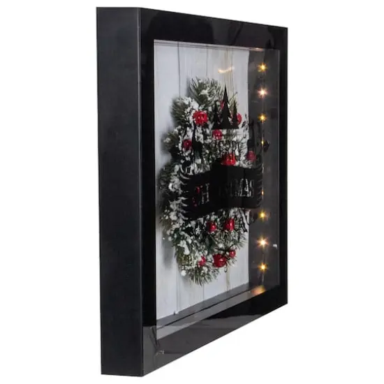 14" Black LED Merry Christmas Box Frame {6}