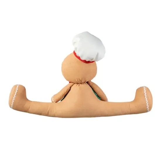 Glitzhome&reg; 27.5" Christmas Fabric Gingerbread Man Doorstop {7}