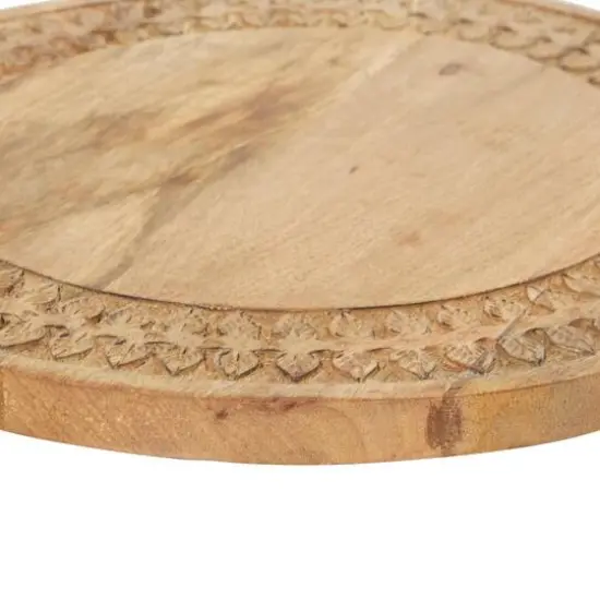 Brown Wood Country Cottage Lazy Susan Cake Stand, 2" x 15" x 15" {5}