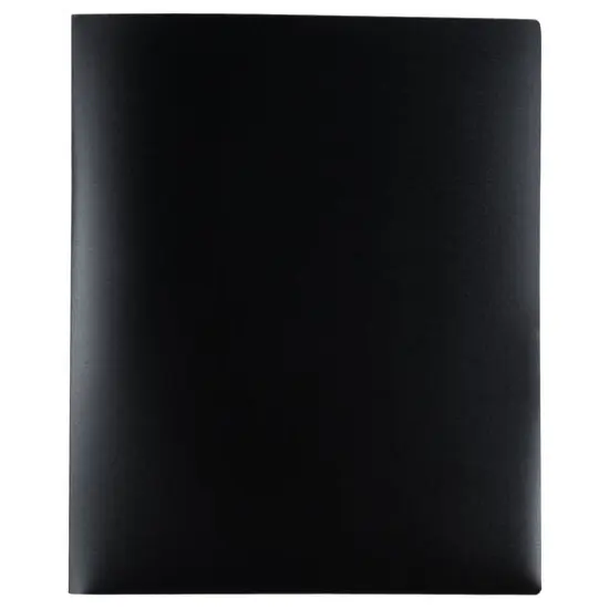 JAM Paper Heavy Duty Plastic 6-Pocket Folder, 2ct. Black {7}
