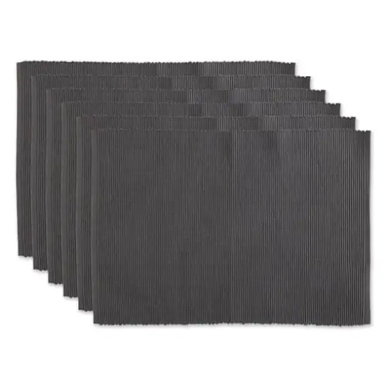DII&reg; Ribbed Cotton Placemats, 6ct. Mineral Gray {1}