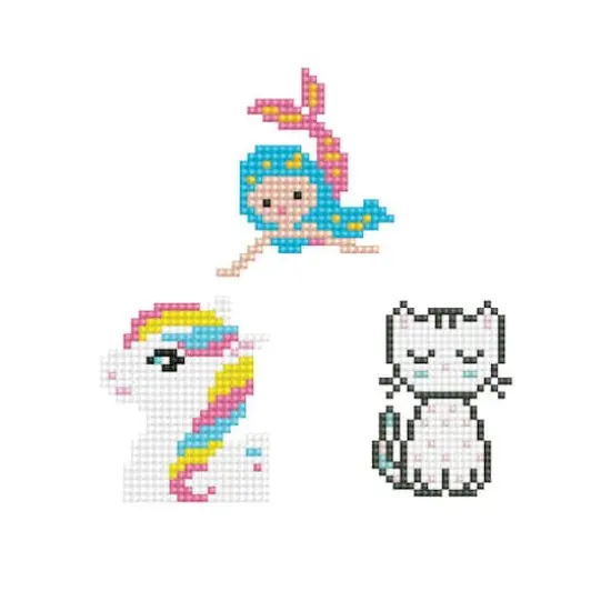 Diamond Dotz&reg; Dotzies&reg; Kitten, Mermaid & Pony Stickers Diamond Painting Artwork Kit {1}