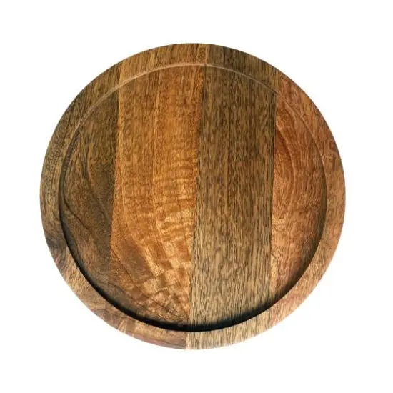 Hello Honey® 10" Round Natural Mango Wood Serving Bowl with Lid {6}