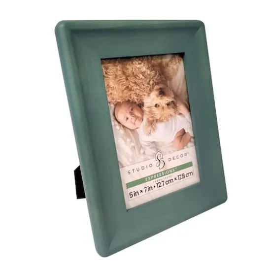 Expressions&trade; 5" x 7" Rounded Wood Frame by Studio D&eacute;cor&reg; Teal {6}