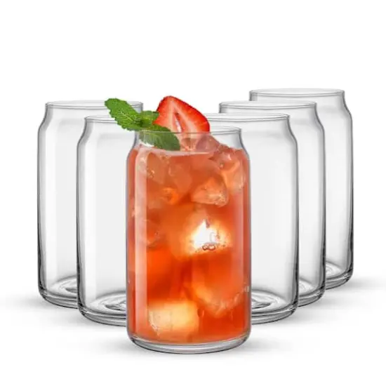 JoyJolt® 17oz. Classic Can Shaped Tumbler Drinking Glass Cups, 6ct. {1}