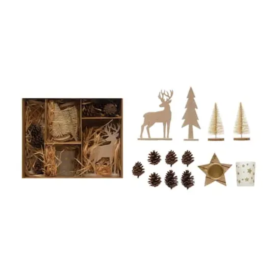 Hello Honey&reg; 13 Piece Wood Grain & Jar Star Candles & Woodland Icons Candle Garden Kit {1}