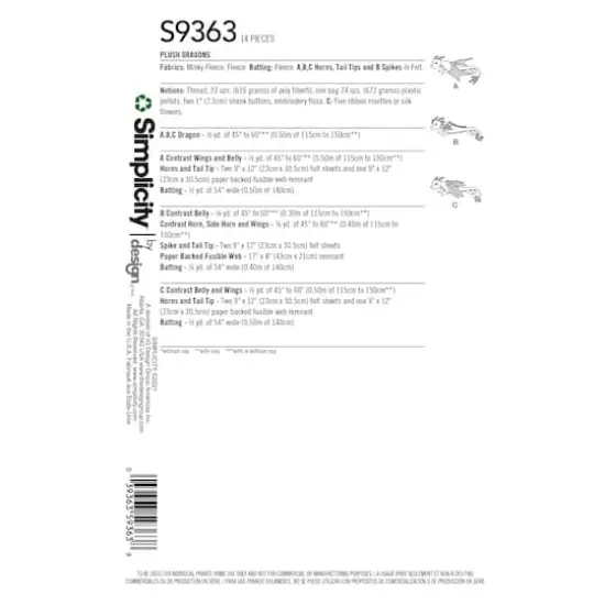 Simplicity&reg; Pattern CS9363 {3}