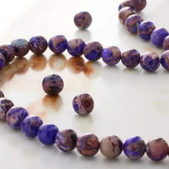Purple Dyed Imperial Jasper Round Beads by Bead Landing&trade; {3}