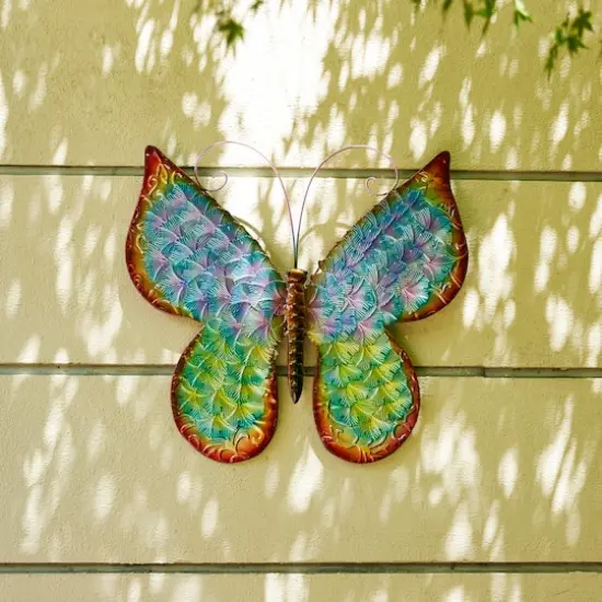 Glitzhome&reg; 20" Colorful Butterfly Metal Wall D&eacute;cor {4}