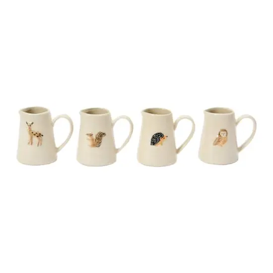 Hello Honey&reg; 3" Hand-Painted & Embossed Forest Animal Ceramic Pitcher Mugs, 4ct. {1}