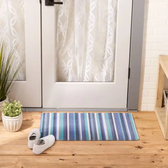 DII&reg; Blue Tonal Stripe Tufted Mat {6}