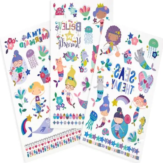 OOLY Tattoo-Palooza Mermaid Magic Temporary Glitter Tattoo Set {4}