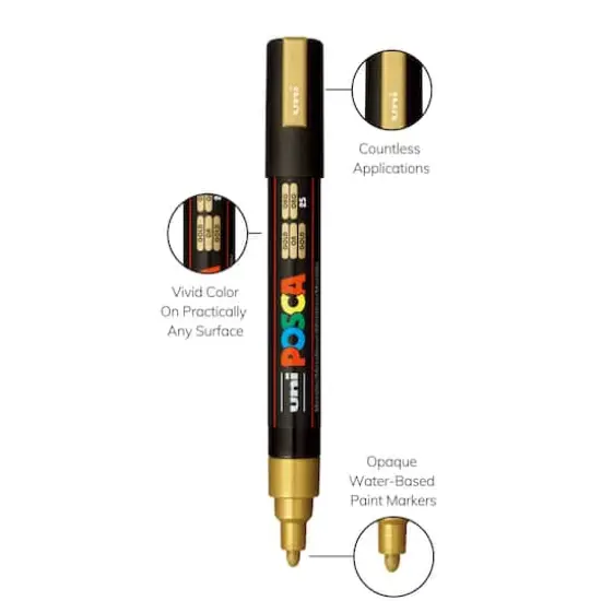 POSCA&reg; PC-5M Medium Metallic Paint Markers {5}