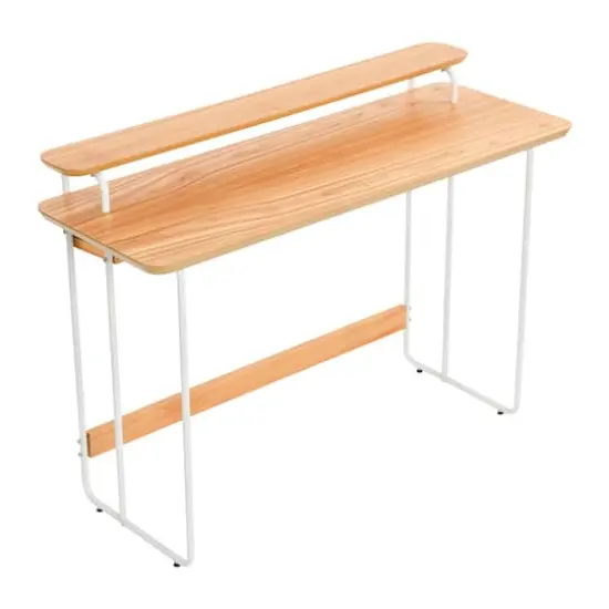 Hello Honey&reg; Pacifica Mid-Century Modern Computer Desk White/Cinnamon {1}