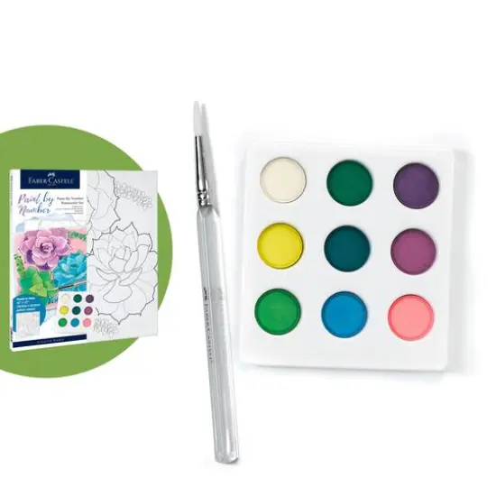 Faber-Castell Succulents Paint by Number Watercolor Set {5}