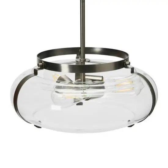 Hello Honey® Robert Stevenson Lighting Alston 16" Antique Nickel Glass & Metal Ceiling Light {7}