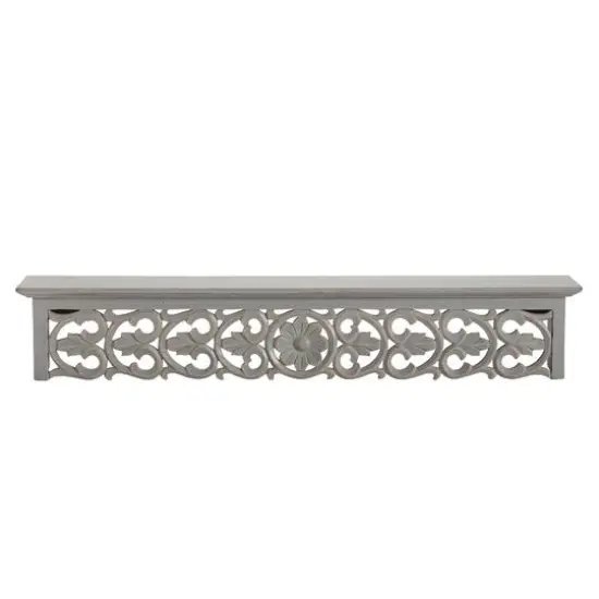 Habitat 30" Carved Gray Decorative Shelf {1}