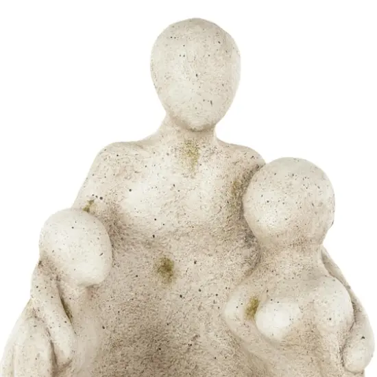 19" Cream Embracing Family Figures Sitting Planter {5}