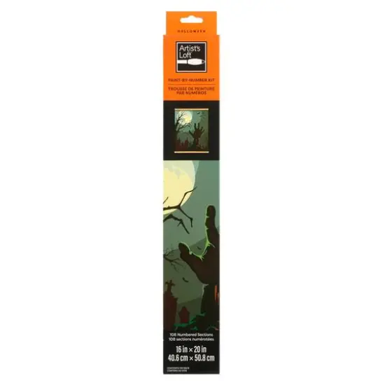 16" x 20" Zombie Graveyard Paint-by-Number Kit with Wood Display Hanger by Artist's Loft&reg; {6}