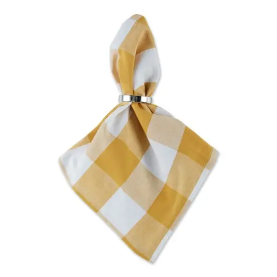 DII&reg; Buffalo Check Oversized Napkin, 6ct. Gold/White {5}