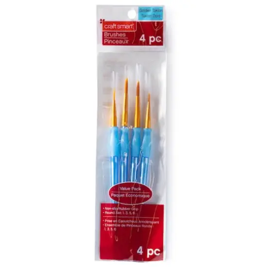 Round Brush Set Golden Taklon by Craft Smart&reg;  {6}