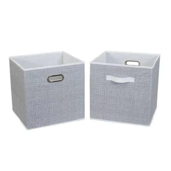 2 Pack Household Essentials 13" Fabric Storage Bins White Mix {5}