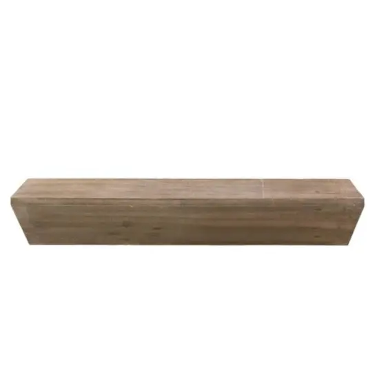 Small Natural Wedge Wood Floating Wall Shelf {6}