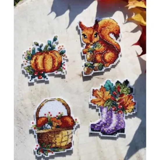 MP Studia Autumn MagnetsPlastic Canvas Counted Cross Stitch Kit {7}