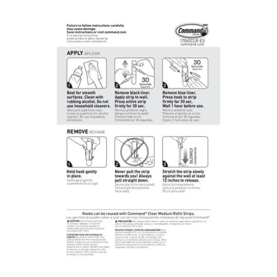 Command&trade; Clear Medium Wire Hooks {14}