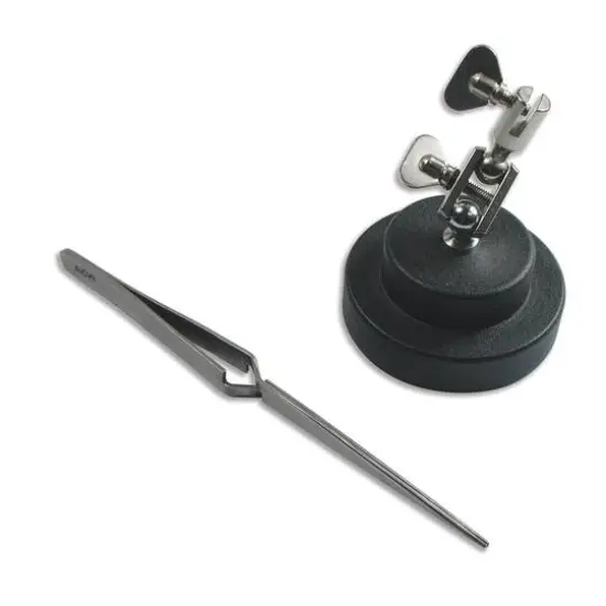 The Beadsmith&reg; Round Third Hand Base with Tweezer {1}
