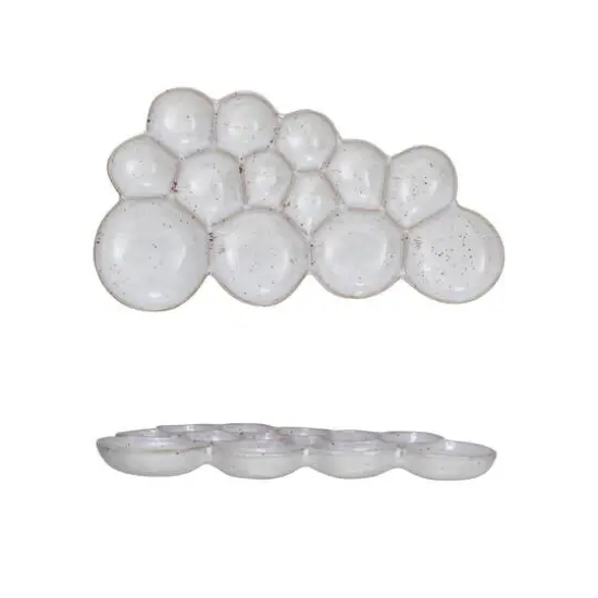 Hello Honey&reg; White Speckled 13-Section Stoneware Dish {3}