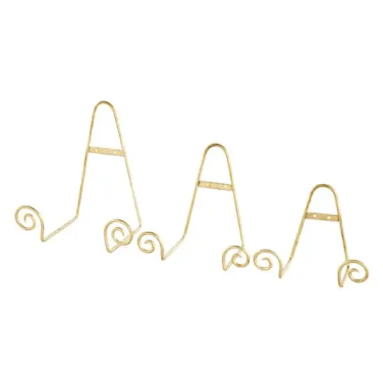 Gold Metal Scroll Hanging Wall Rack Display Easel Set {1}