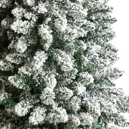 5ft. Pre-Lit Flocked Montreal Fir Artificial Christmas Tree, Warm White LED Lights {6}
