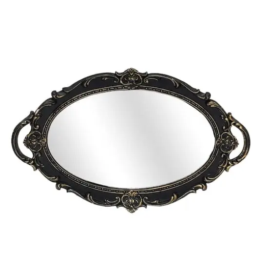 15.25" Antique Brass Mirror Tray Tabletop D&eacute;cor by Ashland&reg; {1}