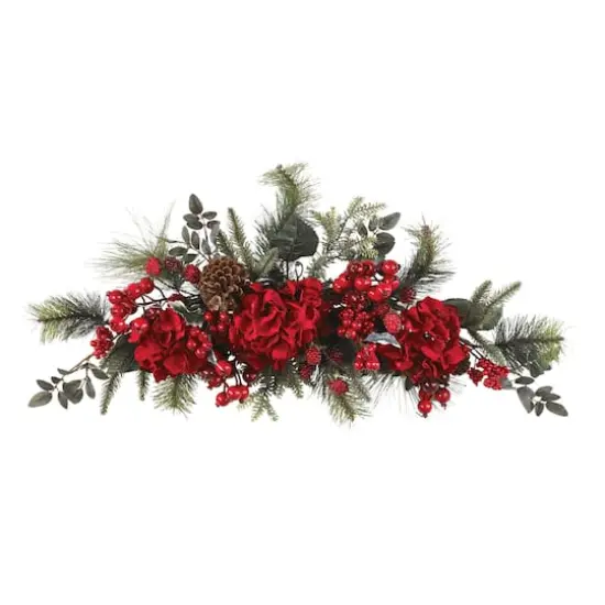 30" Red Holiday Hydrangea Swag {1}