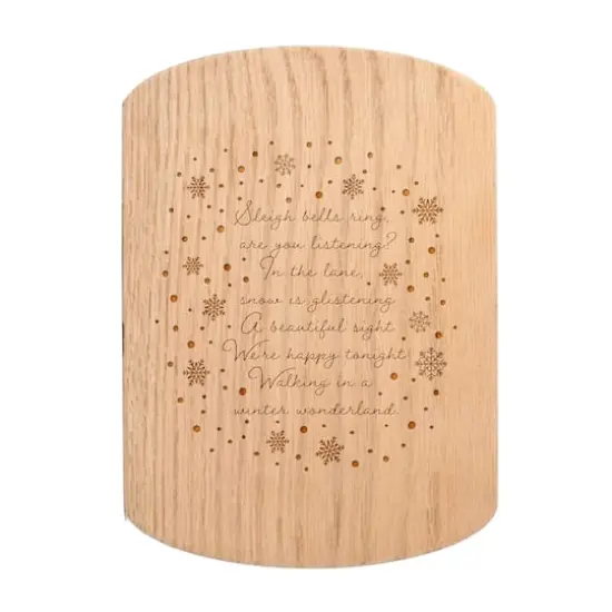 Walking in a Winter Wonderland 11" x 8" Redwood Oval Cutting Board {1}