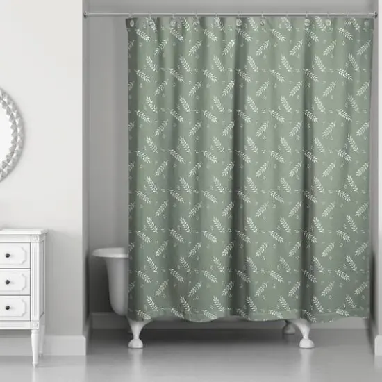 Wheat Pattern Shower Curtain Sage {1}