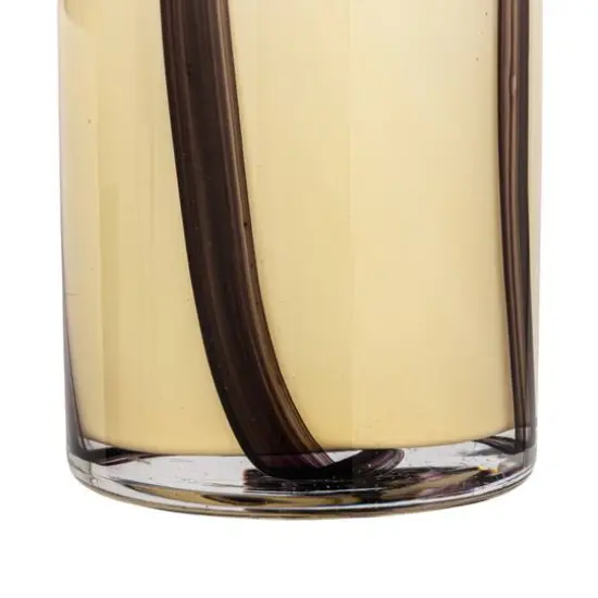 Hello Honey® 4" Striped Glass Votive Candle Holder Cream and Deep Purple {6}