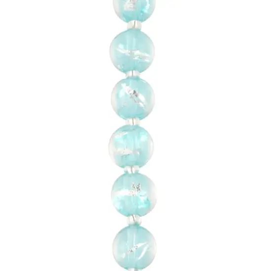 Aqua Lampwork Glass Stripe Beads by Bead Landing&trade; {1}