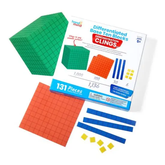 Hand2mind® Differentiated Base Ten Blocks Demonstration Clings {1}