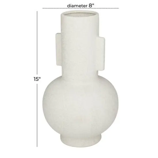 CosmoLiving by Cosmopolitan White Ceramic Modern Vase, 8" x 15" {7}