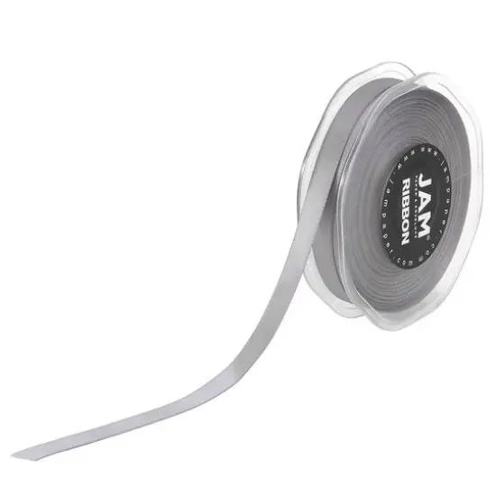 JAM Paper 3/8" x 25yd. Double Faced Satin Ribbon Ivory {2}
