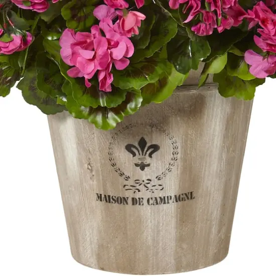 22" Geranium Flowering Plant in Farmhouse Planter {4}