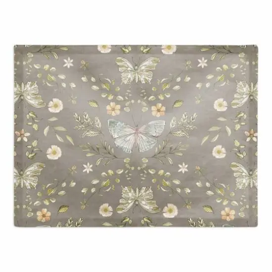 Butterfly Cotton Twill Placemat Gray {1}